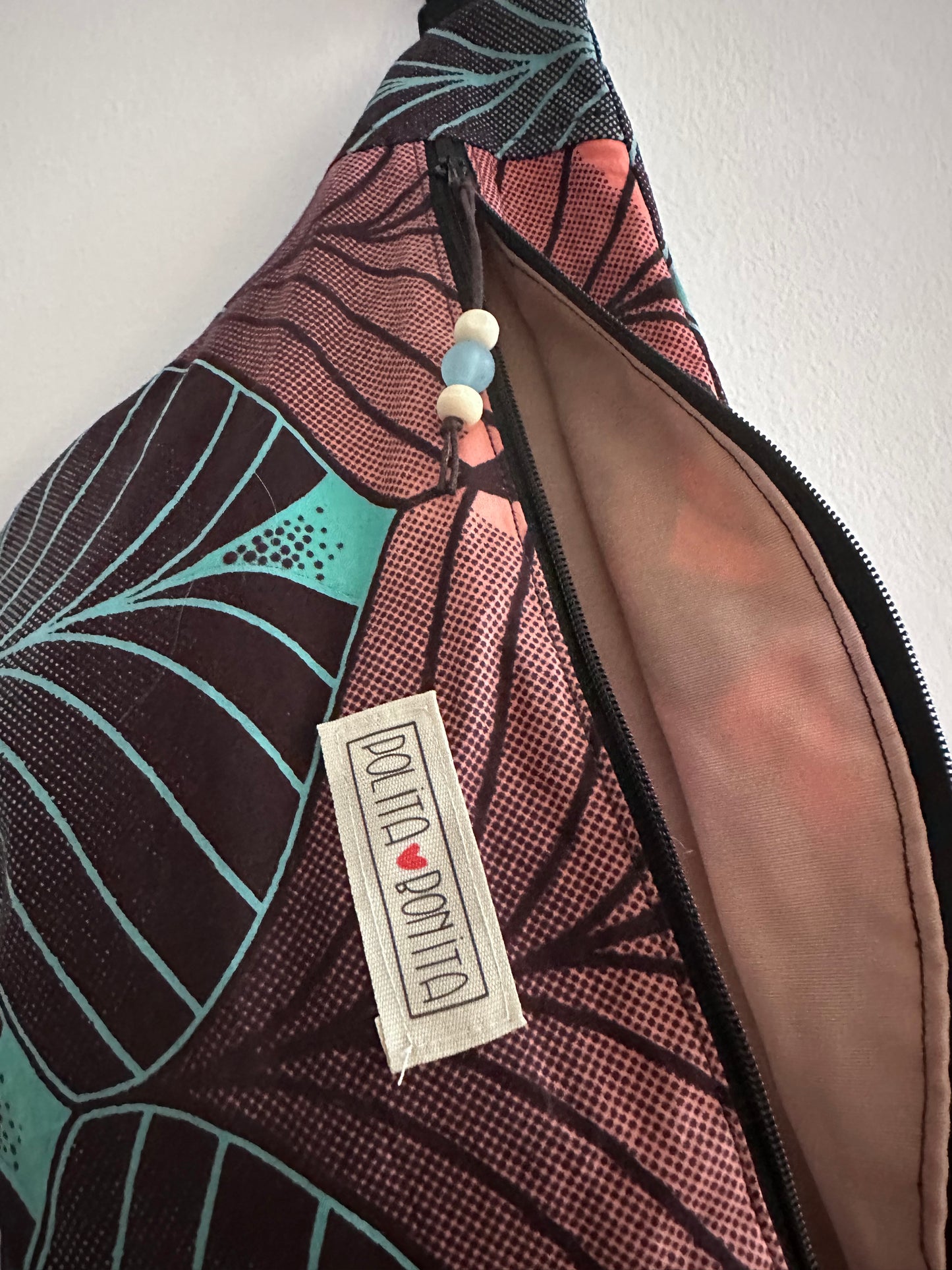 Maxi riñonera africana tela wax “Mariama turquesa”|polita bonita