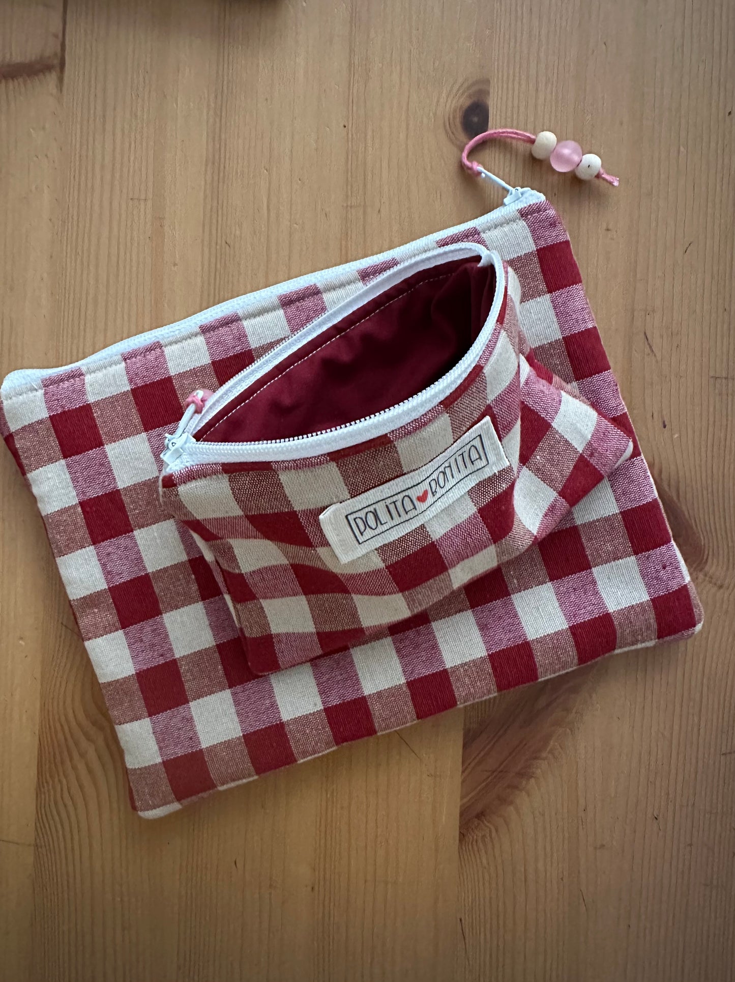 Neceser midi “vichy rojo”
