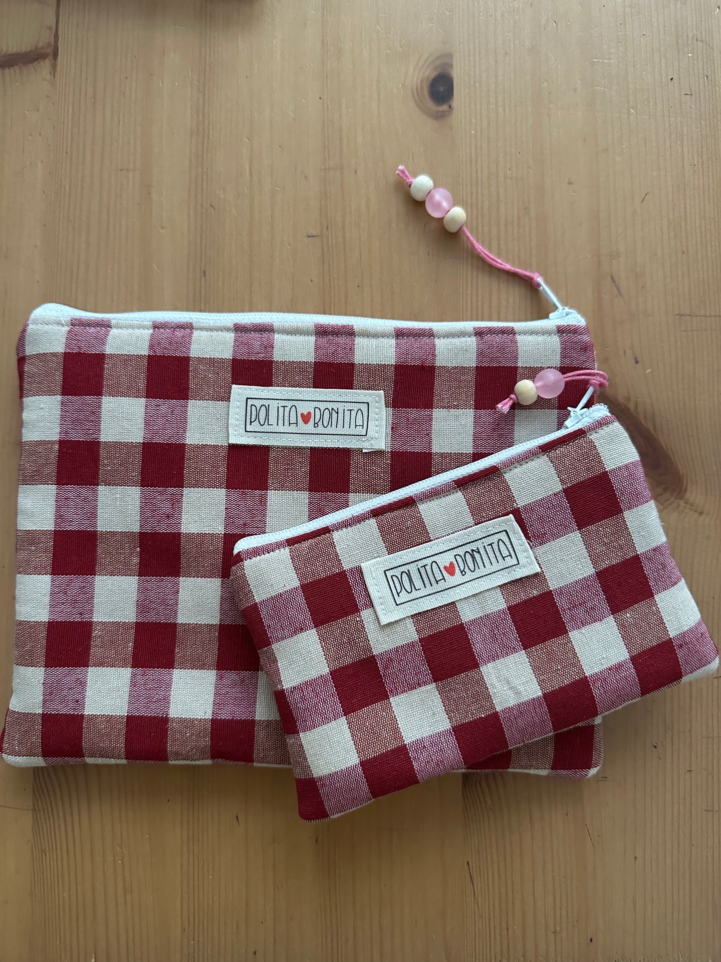 Neceser midi “vichy rojo”