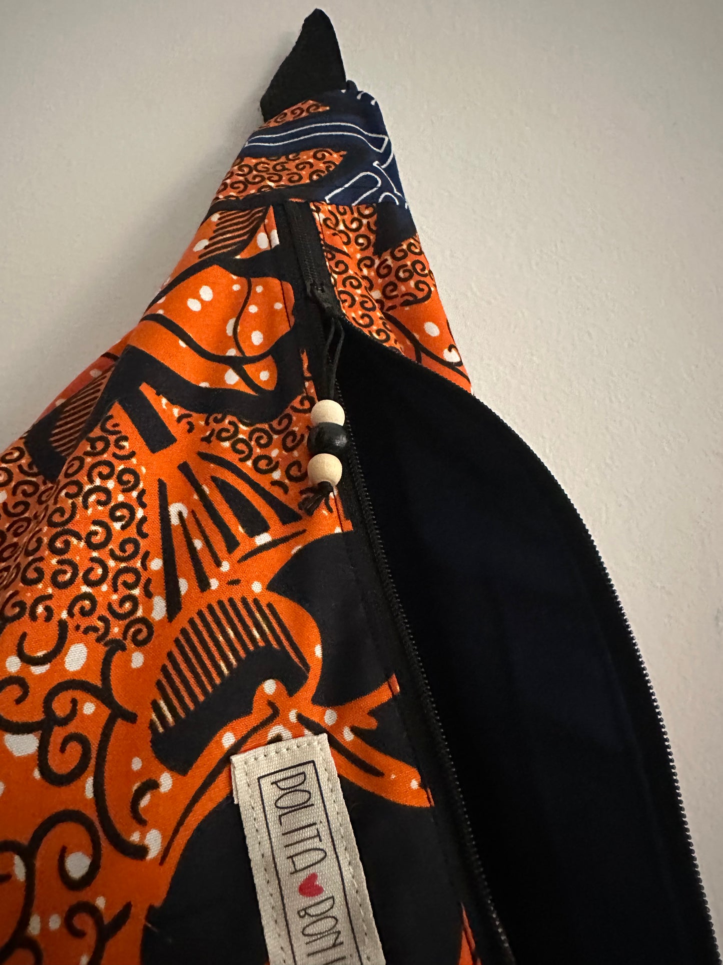 Maxi Riñonera africana tela Wax “Nana naranja”|polita bonita