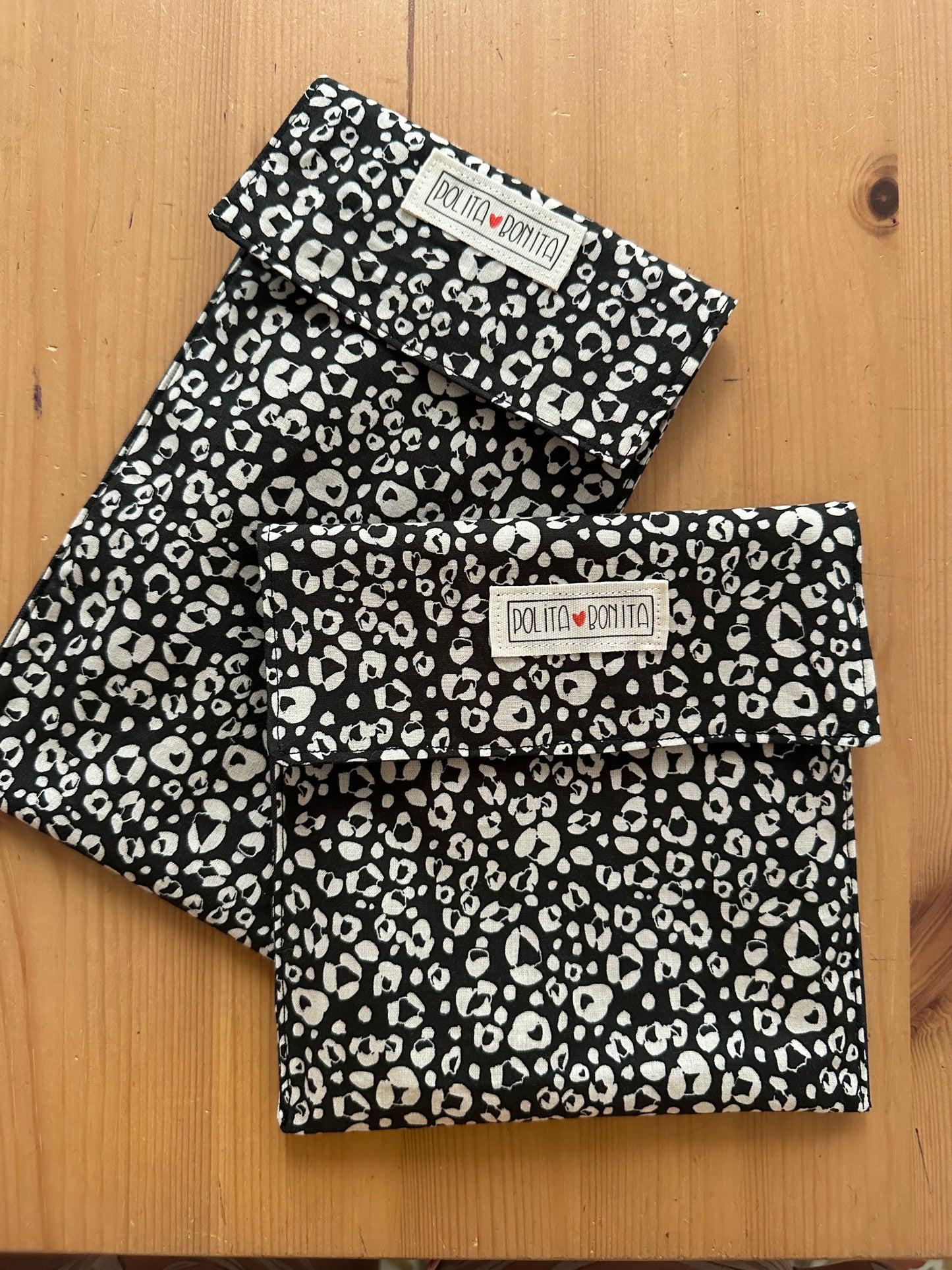 Eco sobre reutilizable “animal print negro”