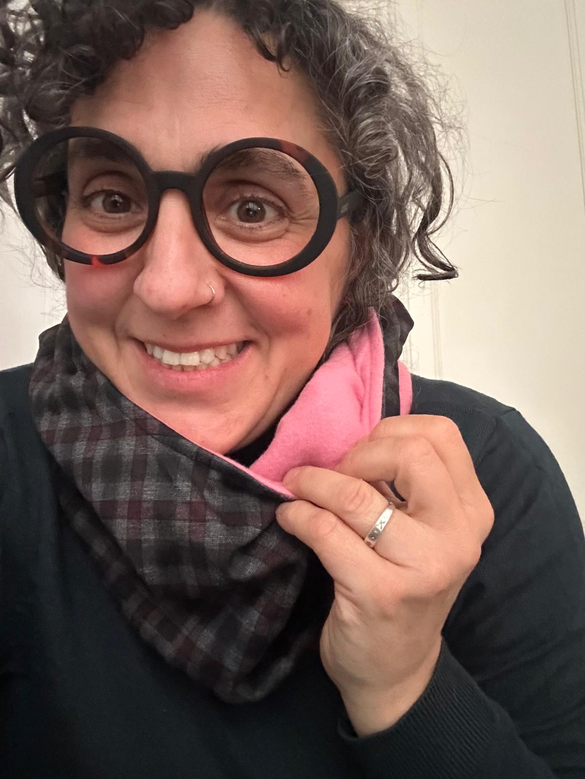 kaputxa adulto "cuadros arrosa"