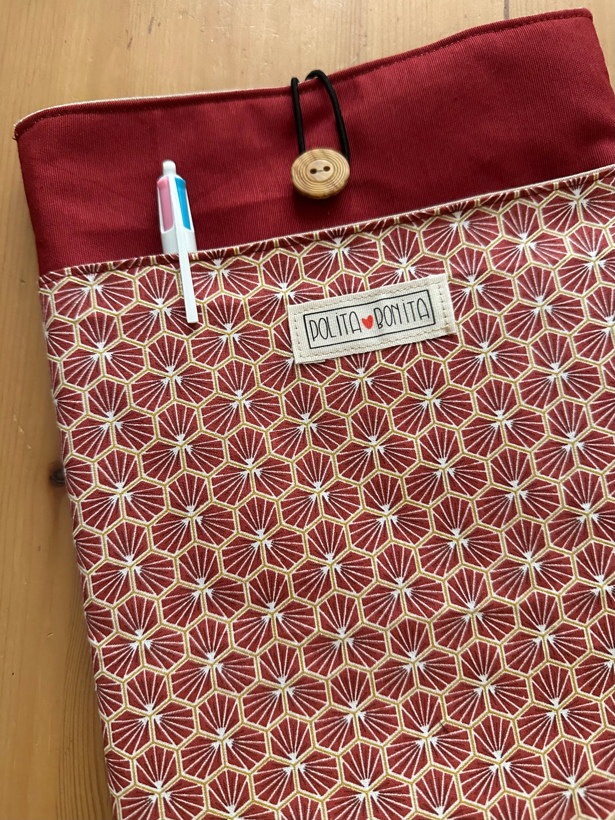 Funda libro Grande/ipad “geometric burdeos”|polita bonita