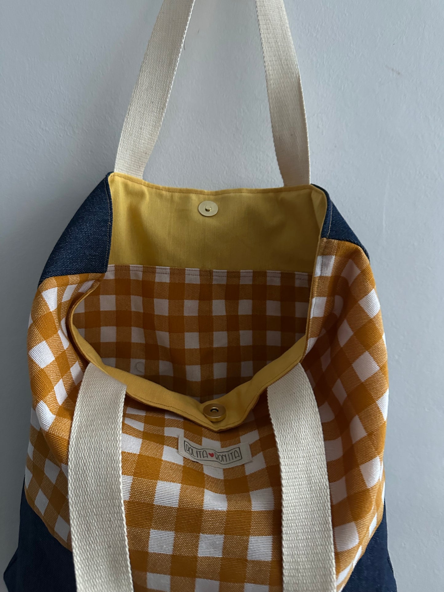 Tote “udaberria” vichy amarillo