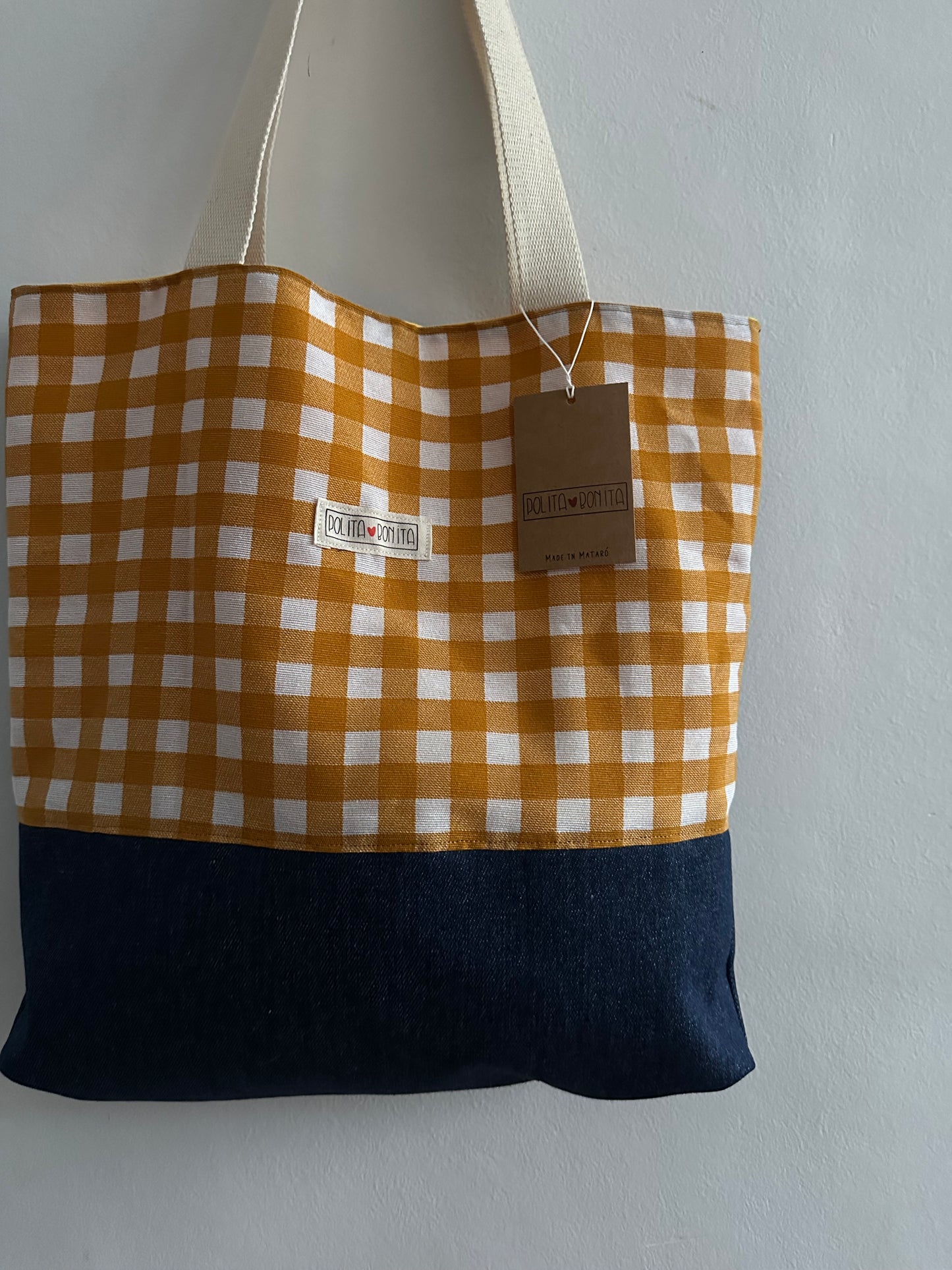 Tote “udaberria” vichy amarillo