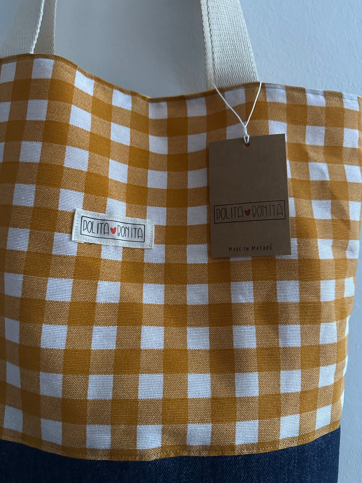 Tote “udaberria” vichy amarillo