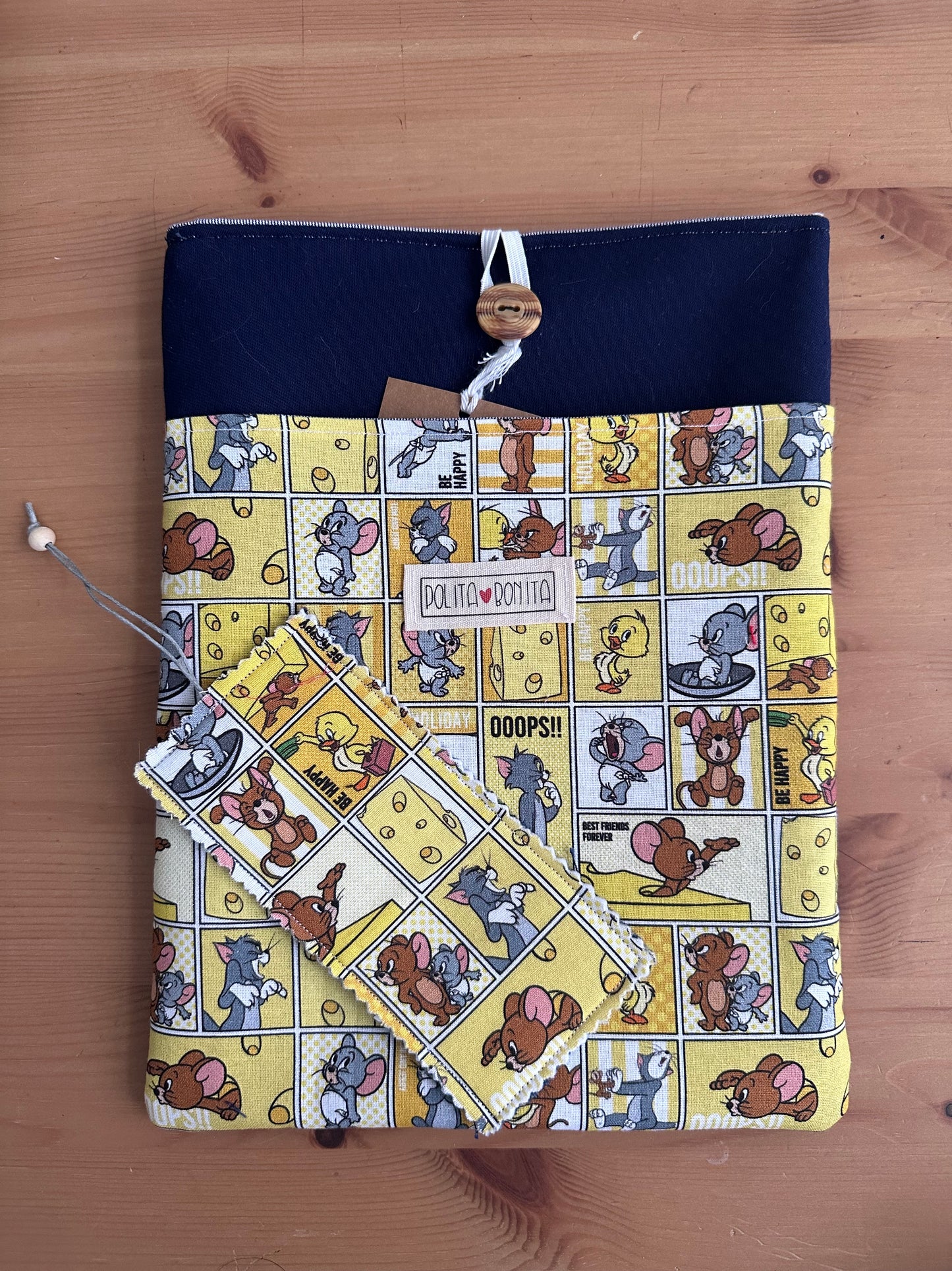 FUNDA LIBRO/IPAD “TOM Y JERRY”