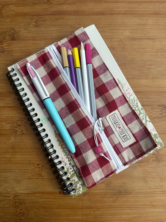 Estuche para libreta “Vichy rojo”|polita bonita