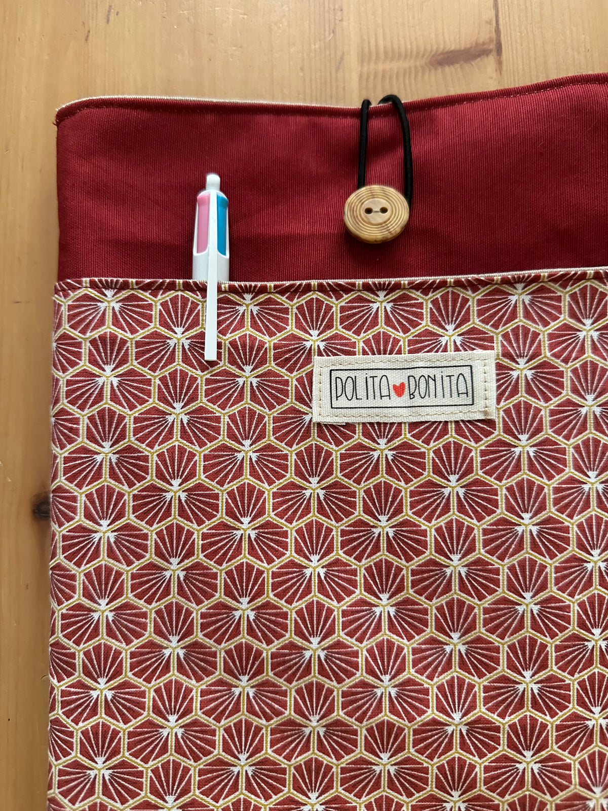 Funda libro Grande/ipad “geometric burdeos”|polita bonita