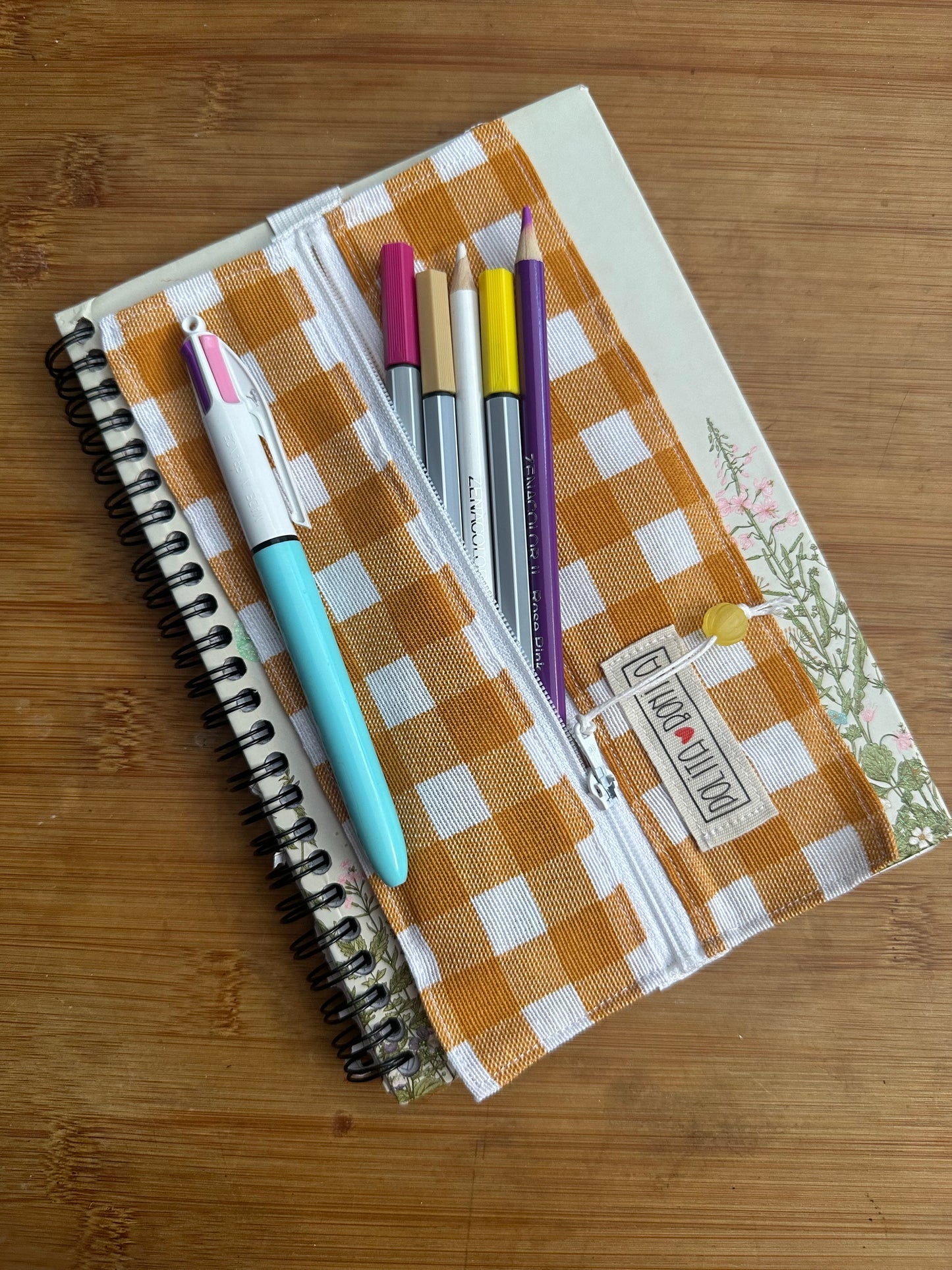 Estuche para libreta “Vichy amarillo”|polita bonita