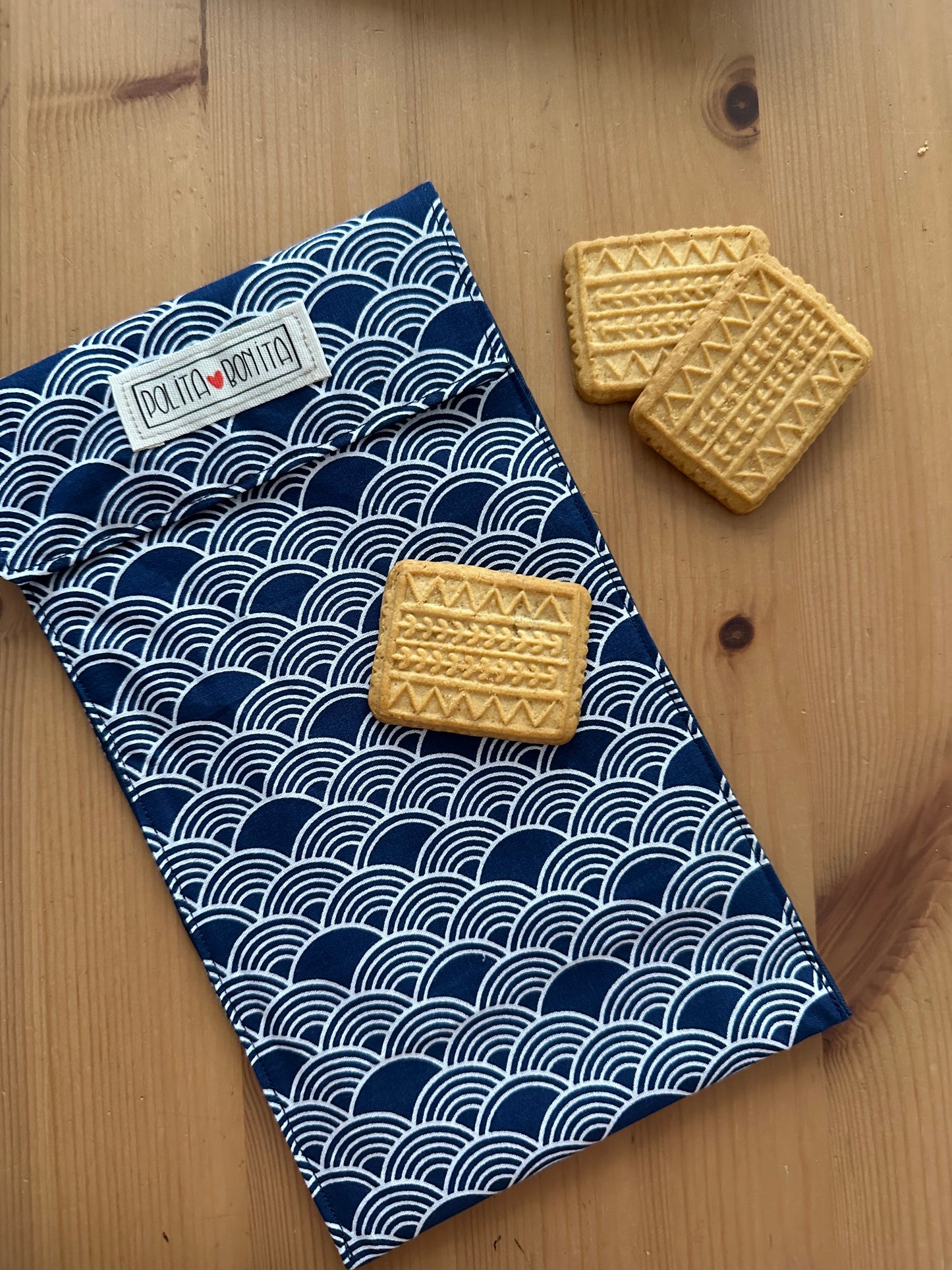 Bolsa reutilizable large “Geo azul”|polita bonita
