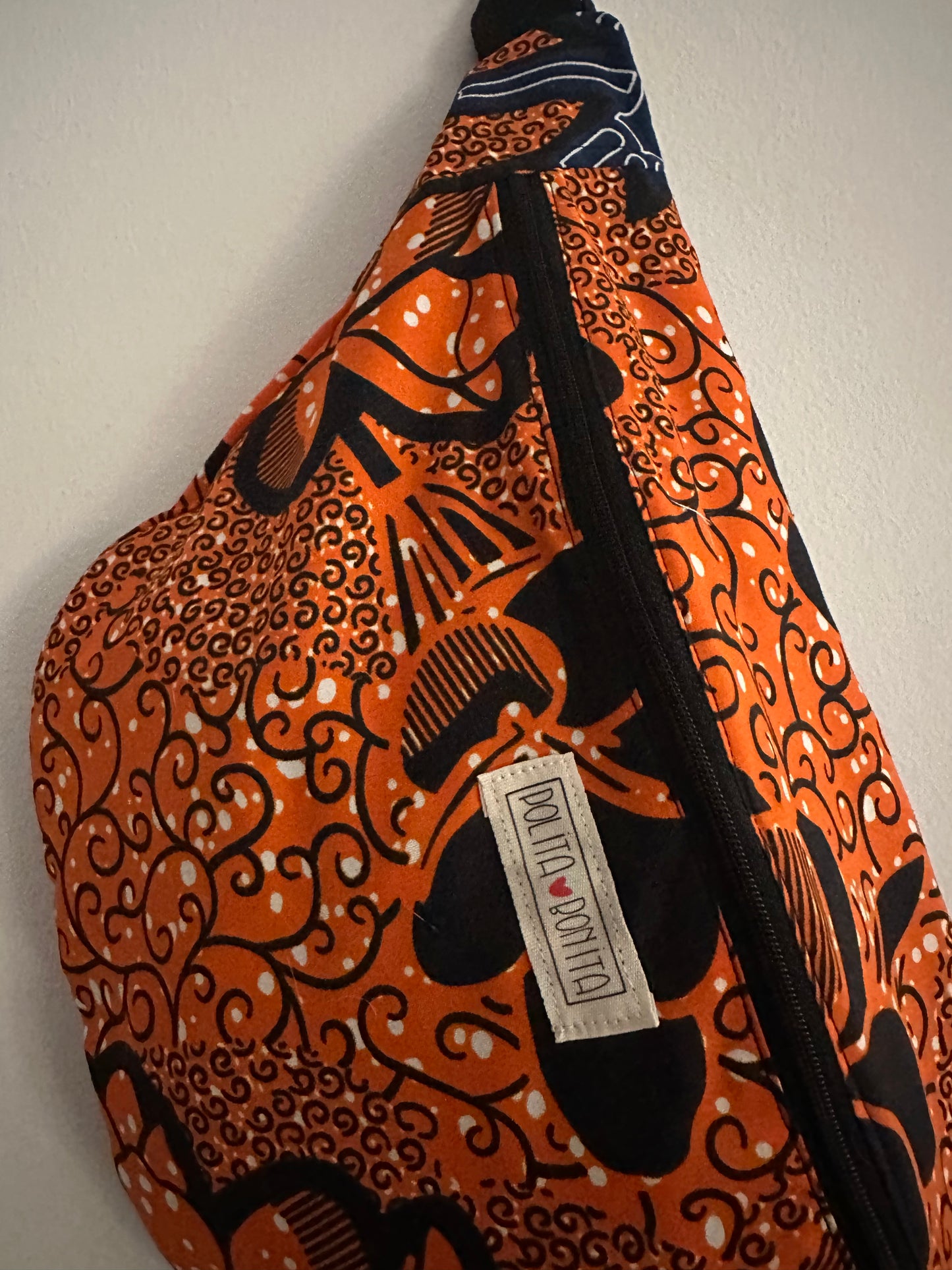 Maxi Riñonera africana tela Wax “Nana naranja”|polita bonita