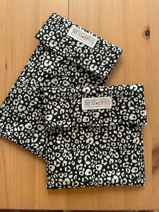 Eco sobre reutilizable “animal print negro”