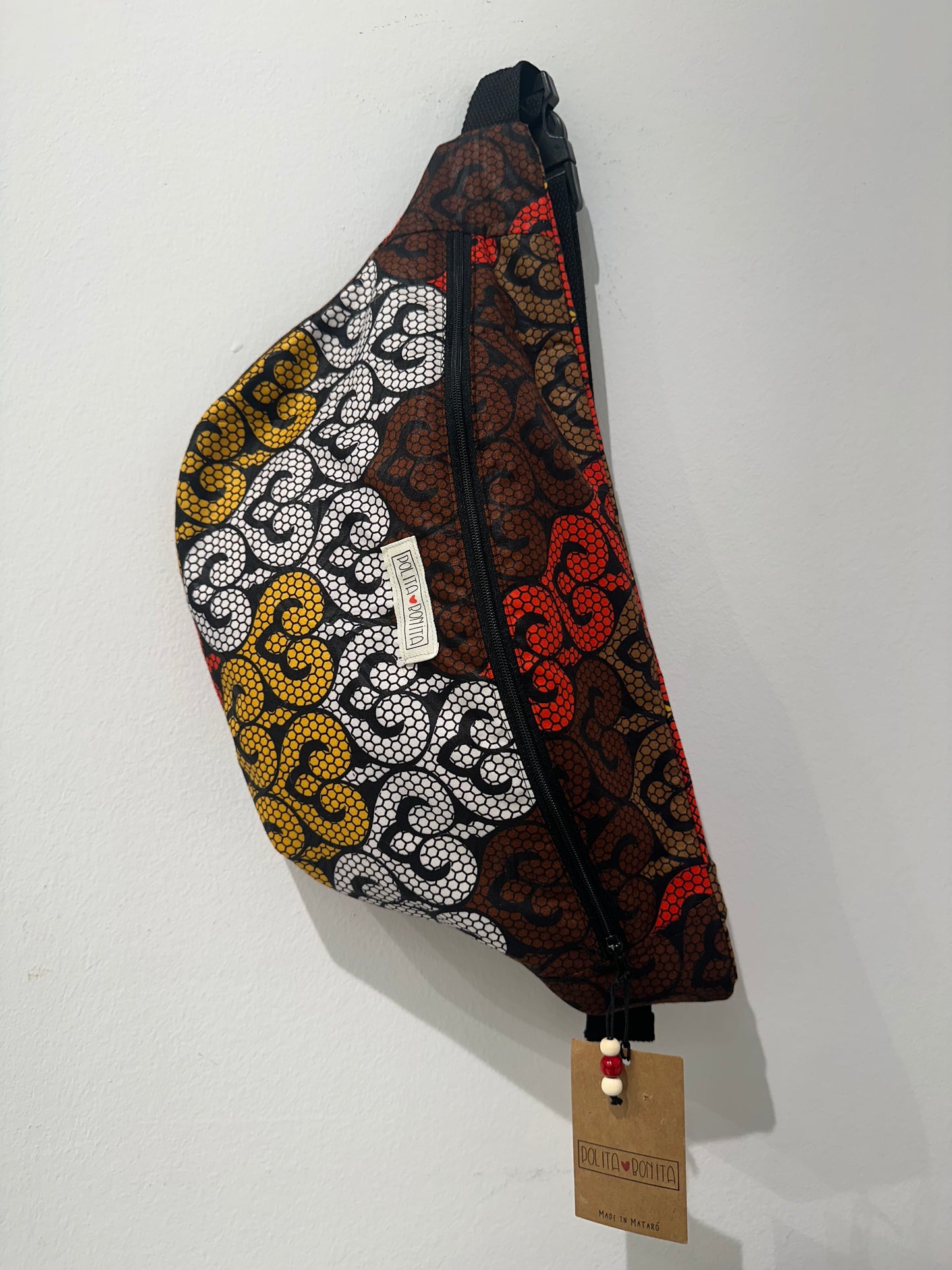 Maxi Riñonera tela africana wax “adiara”l Polita Bonita