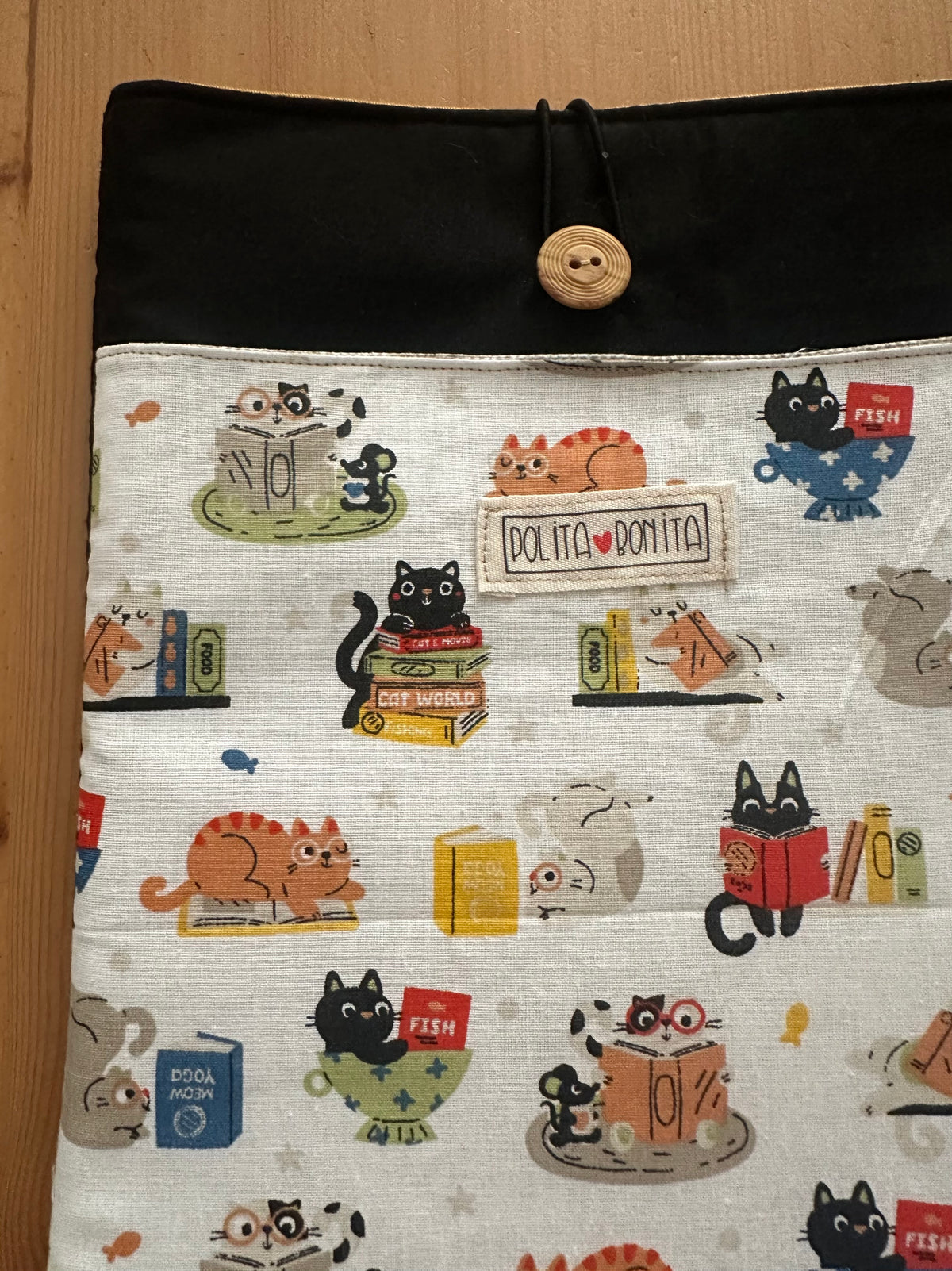Funda libro grande/ipad “gats i llibres”|Polita Bonita
