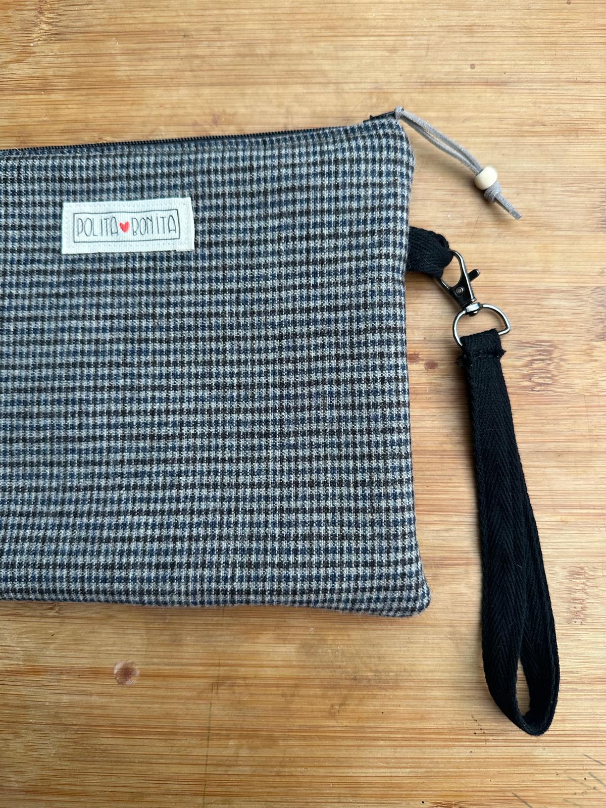 bolso de mano clutch "cuadros urdinak"