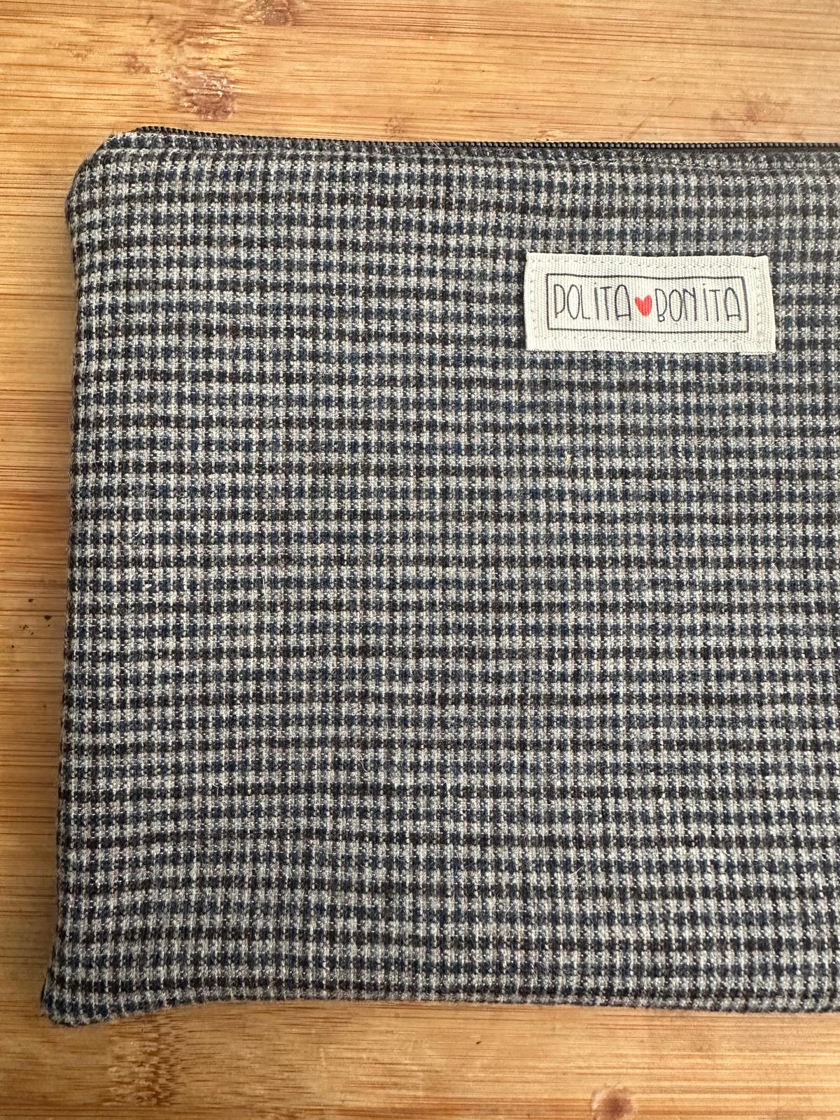 bolso de mano clutch "cuadros urdinak"